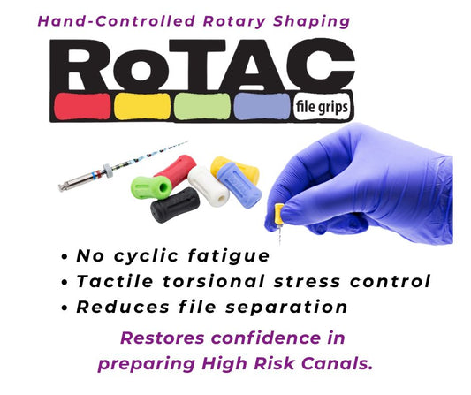 RoTAC - Hand-Control Rotary File Grips - Restores Tactile Control in High Risk File Separation Cases