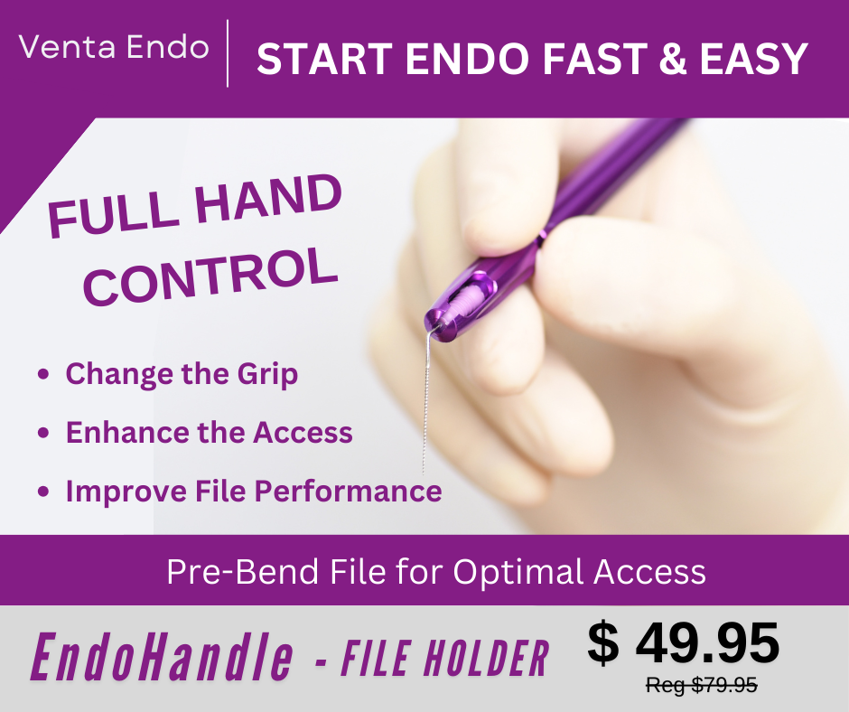 Root canal preparation with new instrument; endoHandle for glide path ...