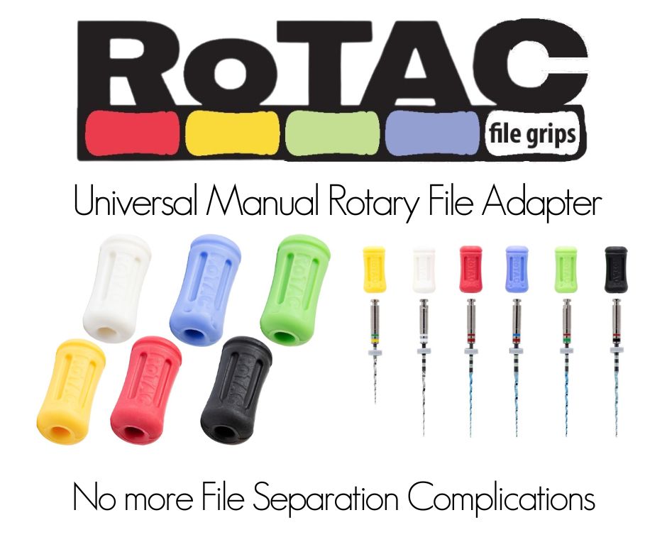 RoTAC  VENTA Manual File Grips - 6 Pack Manual Rotary File Adapters, Slip on/off, Soft Touch
